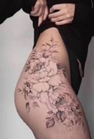 Thigh flower tattoo Tattoo picture of lady's thigh sexy