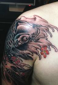 Stor armarm blekksprut tatovering torner Qin virksomheten blomstrer