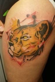 Leopard head tattoo girl thigh on leopard head tattoo picture