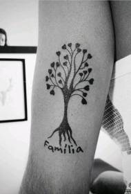 Liela totēma koka burta tetovējuma raksts