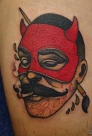Μεγάλη μοτίβο τατουάζ μάσκα χαρακτήρας διάβολος