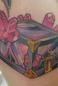 Geometric element tattoo girl's thigh box and spar tattoo picture