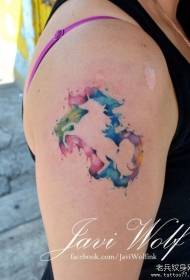 Big arm splashing unicorn tattoo pattern