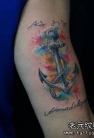 Grande bracciu scola europea è americana splash tinta ankra mudellu di tatuaggi