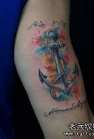 Grote arm Europese en Amerikaanse school splash inkt anker tattoo patroon