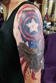 Double big arm tattoos male big arm on eagle and shield tattoo pictures