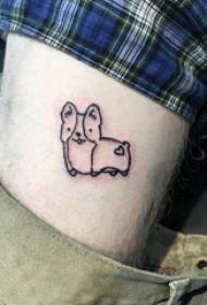 Tatuaxe cadelo foto coxa rapaz na imaxe minimalista tatuaxe cachorro