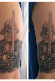 Самурајска тетоважа, згодан мушкарац, ратник, тетоважа, слика