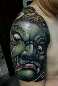 Burly Pánske farebné tetovanie Big Rameno 3d Totem