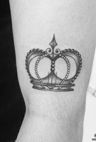 Grootarm kroon swartgrys tatoeëringspatroon