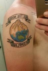 Dupla nagy kar tetoválások férfi nagy kar az angol és a föld tetoválás képeken