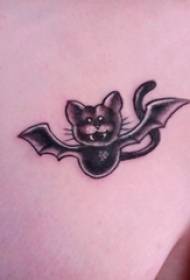 Мачка лилјак за тетоважа на црно лилјак слика за тетоважа