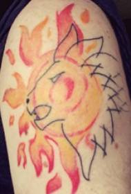 Slnko a lev tetovanie vzor chlapec veľkú ruku na slnku a leva tetovanie obrázok