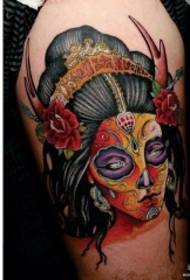 Big arm geisha traditional avatar painted tattoo pattern
