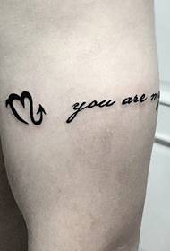 Stor arm enkel mode engelsk tatovering tatovering