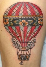 Tatuaj cu balon cu aer cald feminin imagine tatuaj picior fierbinte pe coapsa