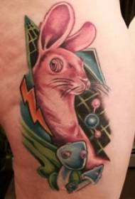 Lop rabbit tattoos girl thighs mushroom and rabbit tattoo pictures