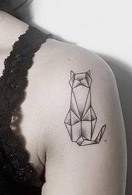 Modellu di tatuatu di cane geometricu di cordone in ligna