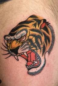 Baile životinjske tetovaže mužjaka tigrovih bedara na obojenim slikama tigarskih tetovaža