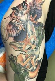 Ragazza di tatuatu di animali Baile pittata nantu à a coscia di ritratti di tatuaggi d'animali di Baile