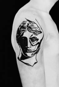 Znak portretne tetovaže moški na roki ustvarjalna oseba portretna slika tatoo