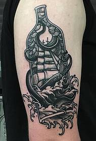 Jeropeeske en Amerikaanske grutte earmskoalle wave seil octopus tattoo patroan
