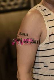 Big arm english letter tattoo picture