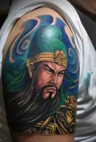 Исклучителна и јасна боја на голема рака тетоважа Гуан Гонг