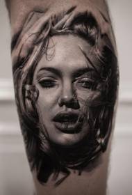 Female avatar tattoo woman portrait avatar tattoo pattern works of various parts of the body