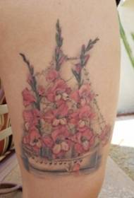 Thigh tattoo female thigh tale i fugalaau ma le ata taʻaloga
