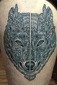 Зображення татуювання вовка ніг