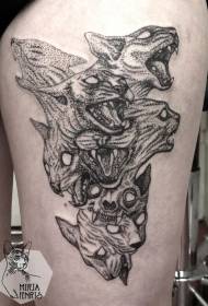 Grup negre de tatuatges de gat salvatge