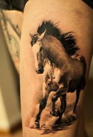 Jalat realistinen ruskea juoksuhevosen tatuointikuvio