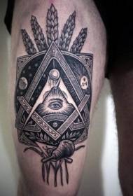 Mystisk øje geometrisk dekoration byg tatoveringsmønster