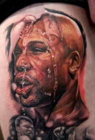 Been kleur beroemde sport karakter portret tattoo
