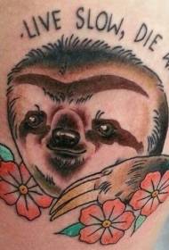 Mga letra sa estilo sa handumanan ug tattoo sa sloth