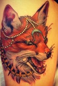Tear creepy mysterious fox tattoo pattern