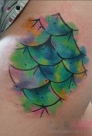 Cuisses de filles peintes aquarelle créative belles feuilles images de tatouage
