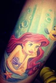 Cartoon mermaid alley en tatoeage inktvis tattoo patroan
