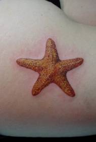 Female legs orange starfish tattoo pattern