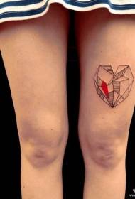 Thigh sexy geometric lines heart shaped tattoo pattern