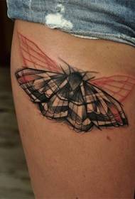 Udo zabawny kolor motyla wzór tatuażu