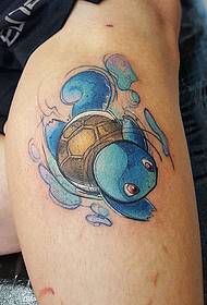 Thigh cartoon pokémon splash ink tattoo pattern