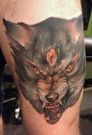 Kufungidzira nyika yakaipa monster fox mavara tattoo maitiro