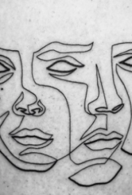 साध्या काळ्या ओळी विविध साध्या चेहर्\u200dयावरील टॅटू नमुने