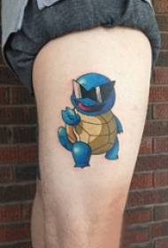 Boys thighs painted geometric simple lines cartoon pokemon jenny turtle tattoo pictures