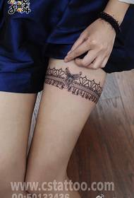 Changsha Qilin Tattoo Show Picture Works: Beauty Thigh Lace Tattoo