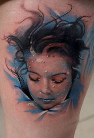 Нога колір жінка портрет татуювання візерунок