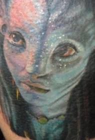Shoulder color avatar head portrait tattoo pattern