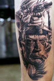 Arm black brown old west theme movie hero tattoo picture